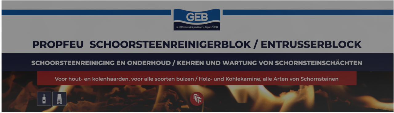 Bûche de ramonage des goudrons et suies GEB Propfeu pour conduits de cheminées et poêles Marron