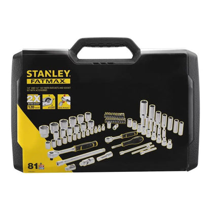 Coffret de douilles ¼’’ + ½’’ - jeu de 81 pcs - fatmax - STANLEY - FMMT82826-1