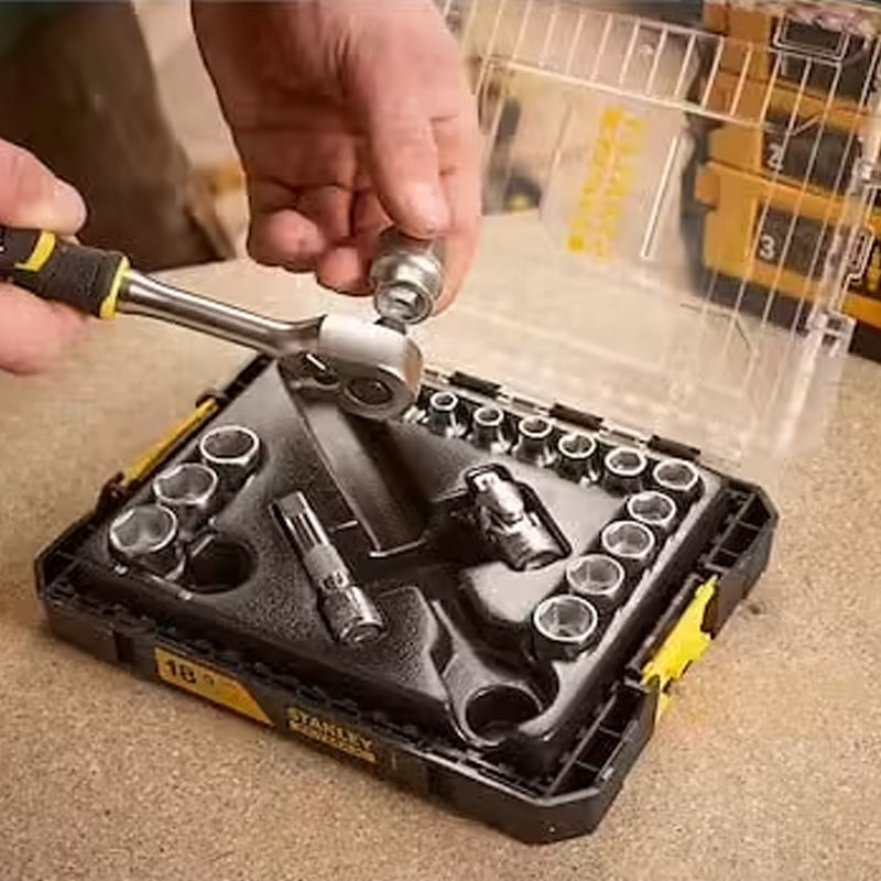 Coffret de douilles stakbox m - 3/8’’ - jeu de 18 pcs - fatmax - STANLEY - FMMT98102-0