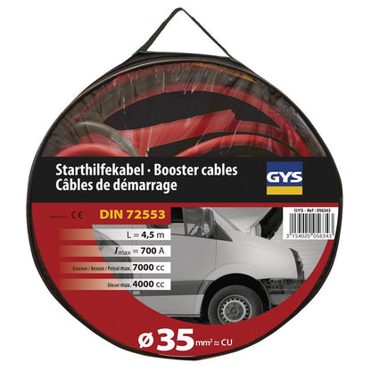 Câbles de démarrage GYS 700A (4L/7L) - 2x4,5m - Ø35 mm² - Pinces Isolées