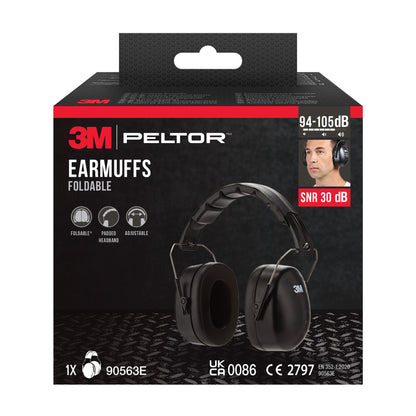 Casque de Protection Auditive Pliable 3M™ 90563E Noir SNR 30 dB