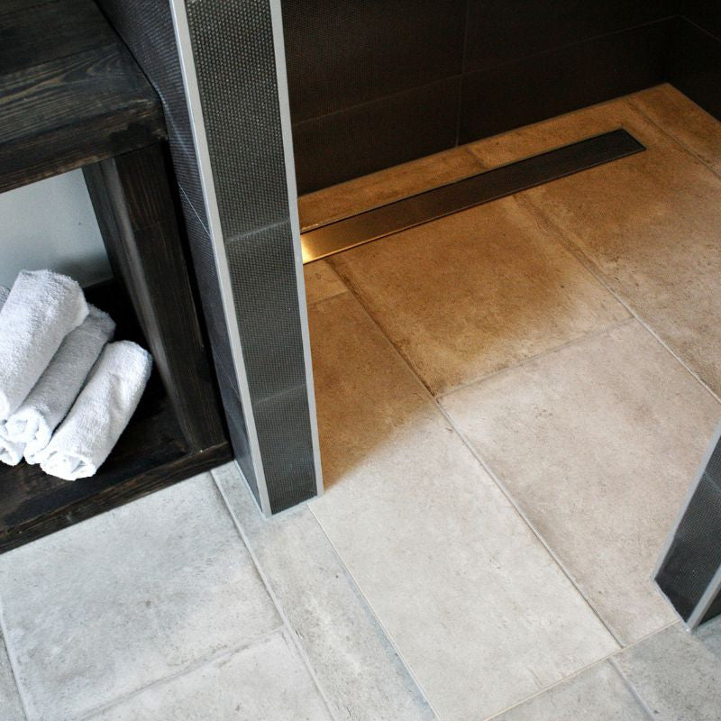 Caniveau de sol à maçonner 70cm MARMOX LD70 - Siphon 360° vertical/horizontal - Acier inoxydable