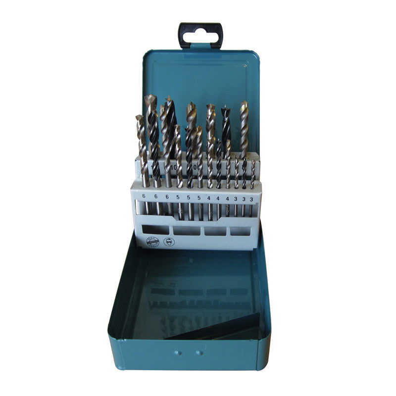 Coffret 18 forets pour bois, métal et béton, à emmanchement cylindrique MAKITA D-46202