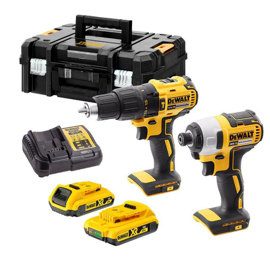 Pack 2 outils DWT DCK2060D2T-QW : Perceuse visseuse à percussion et visseuse à choc 18V Li-Ion avec coffret et 2 batteries 2,0 Ah