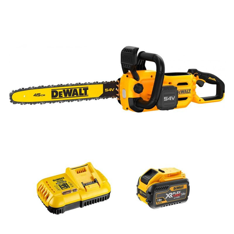 Tronçonneuse 45cm 54V DEWALT DCMCS574X1-QW avec une batterie 9,0 Ah FLEXVOLT